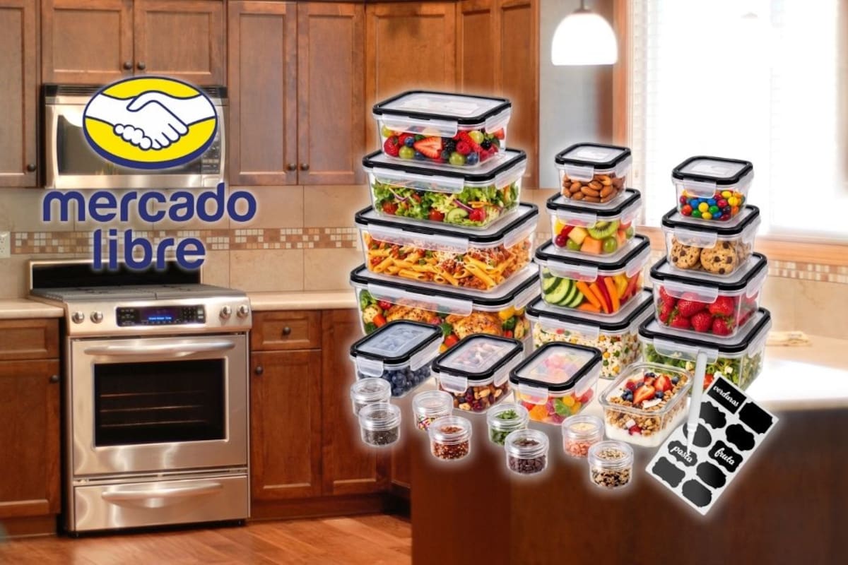 Mercado Libre remata en $285 pesos el set de 24 contenedores herméticos para alimentos con envío gratis