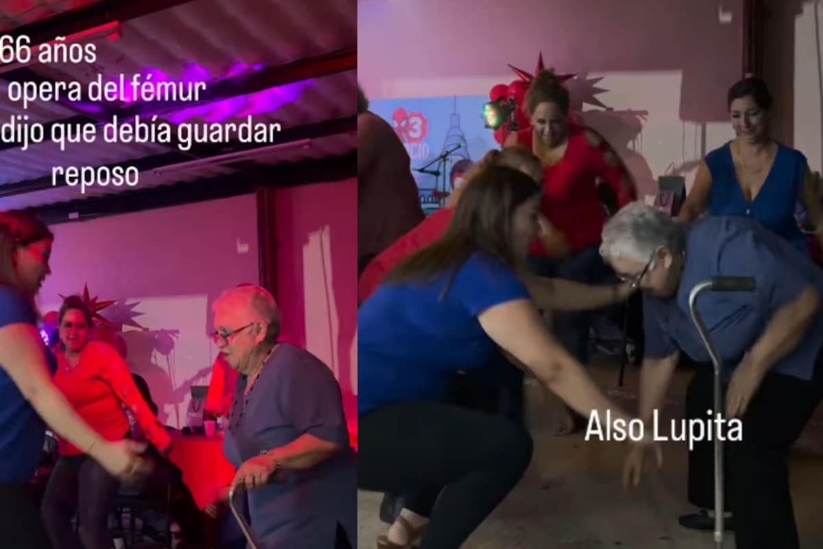 “Trae refracciones nuevas, ni modo de no estrenarlas”: Adulta mayor se vuelve viral al bailar con alegría tras una cirugía reciente