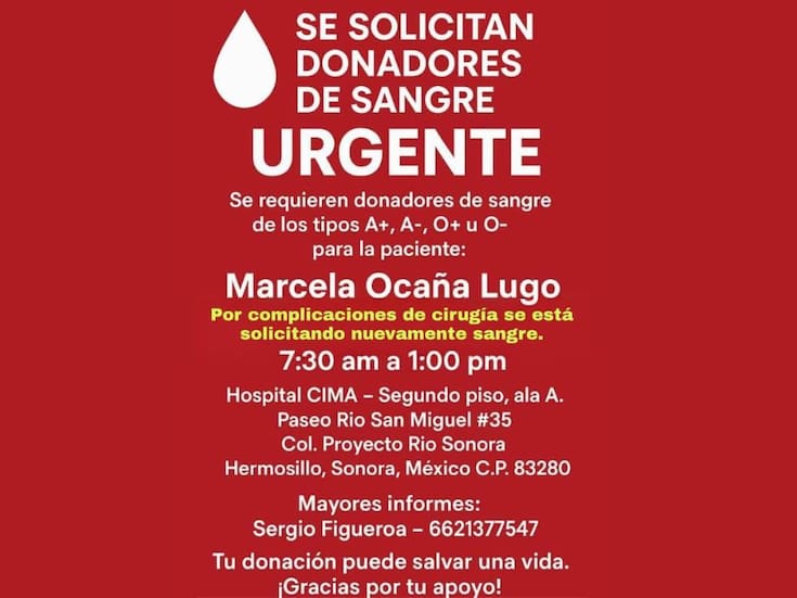 Familiares solicitan donadores de sangre para Marcela Ocaña, víctima de explosión por gas