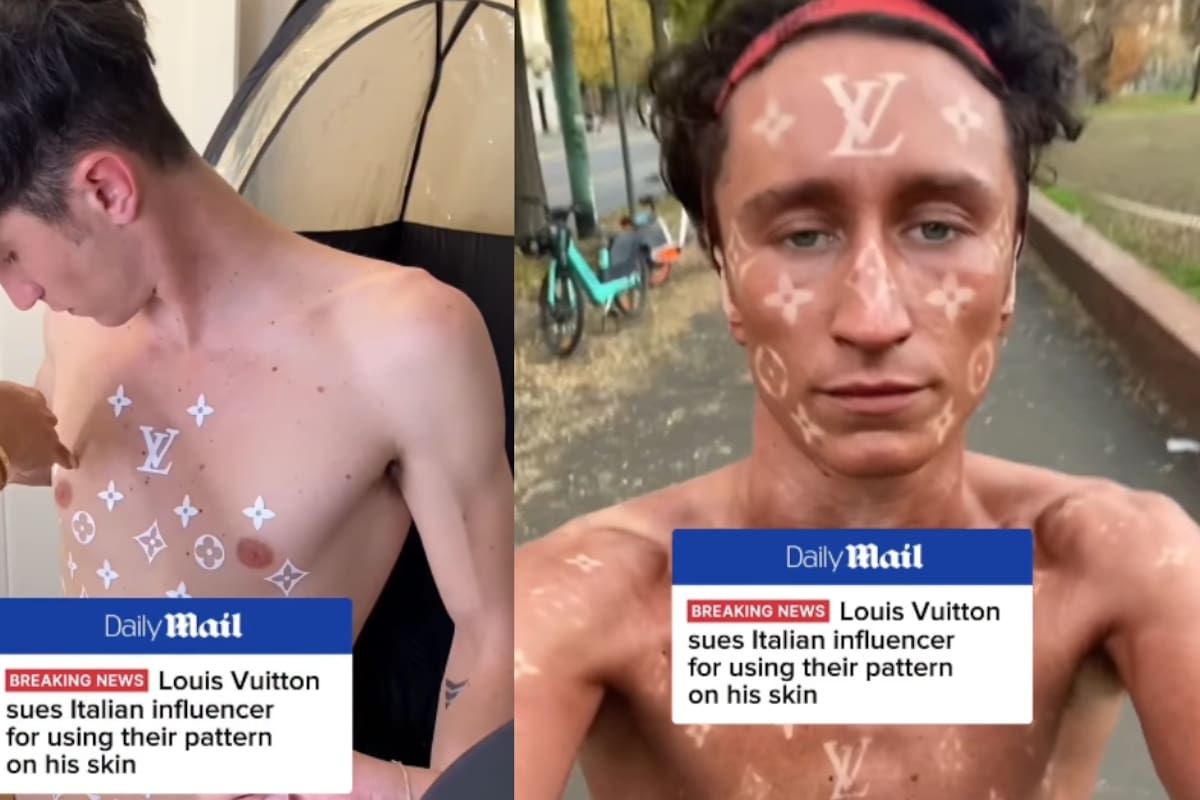 Louis Vuitton demanda a influencer italiano por usar su icónico patrón… ¡en su piel!