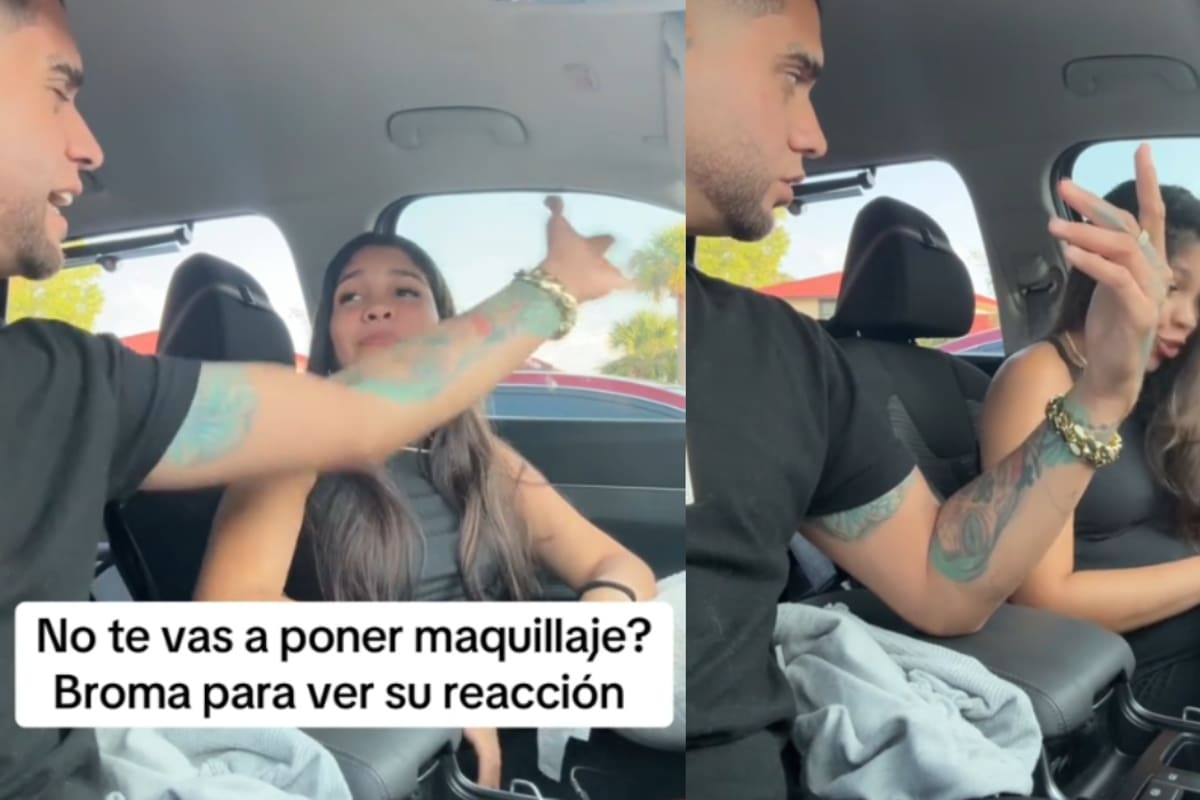 “¡Bájate!”: Hombre le dice a su novia que se baje del auto y se vaya a maquillar