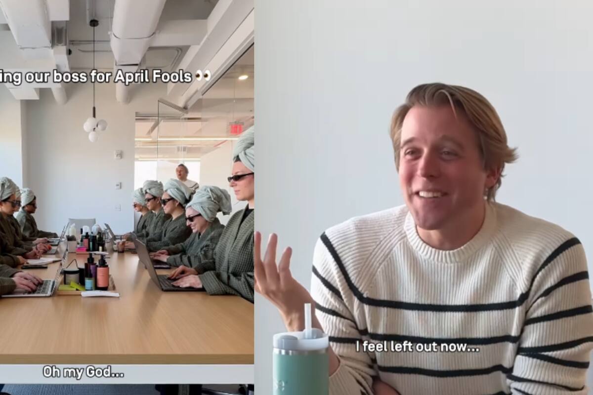 “Al final, él se unió”: Trabajadoras le juegan una broma a su jefe vistiéndose como en un spa