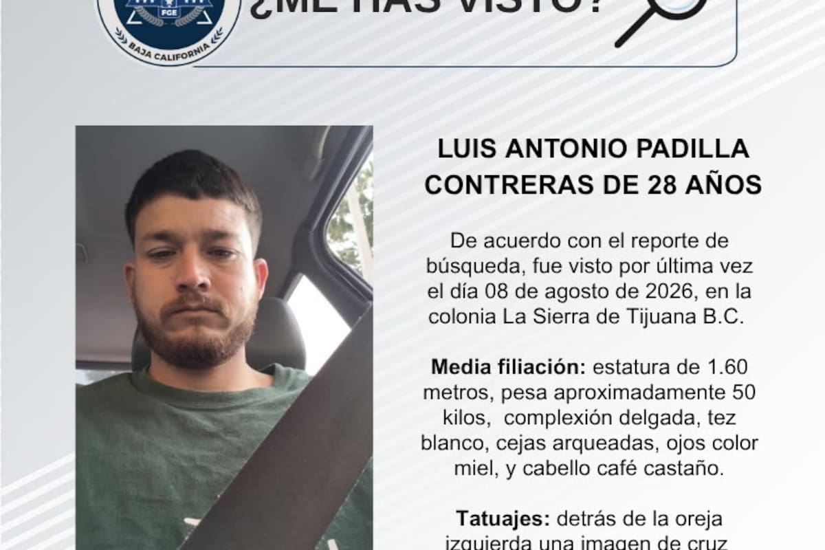 Se busca Luis Antonio Padilla Contreras de 28 años