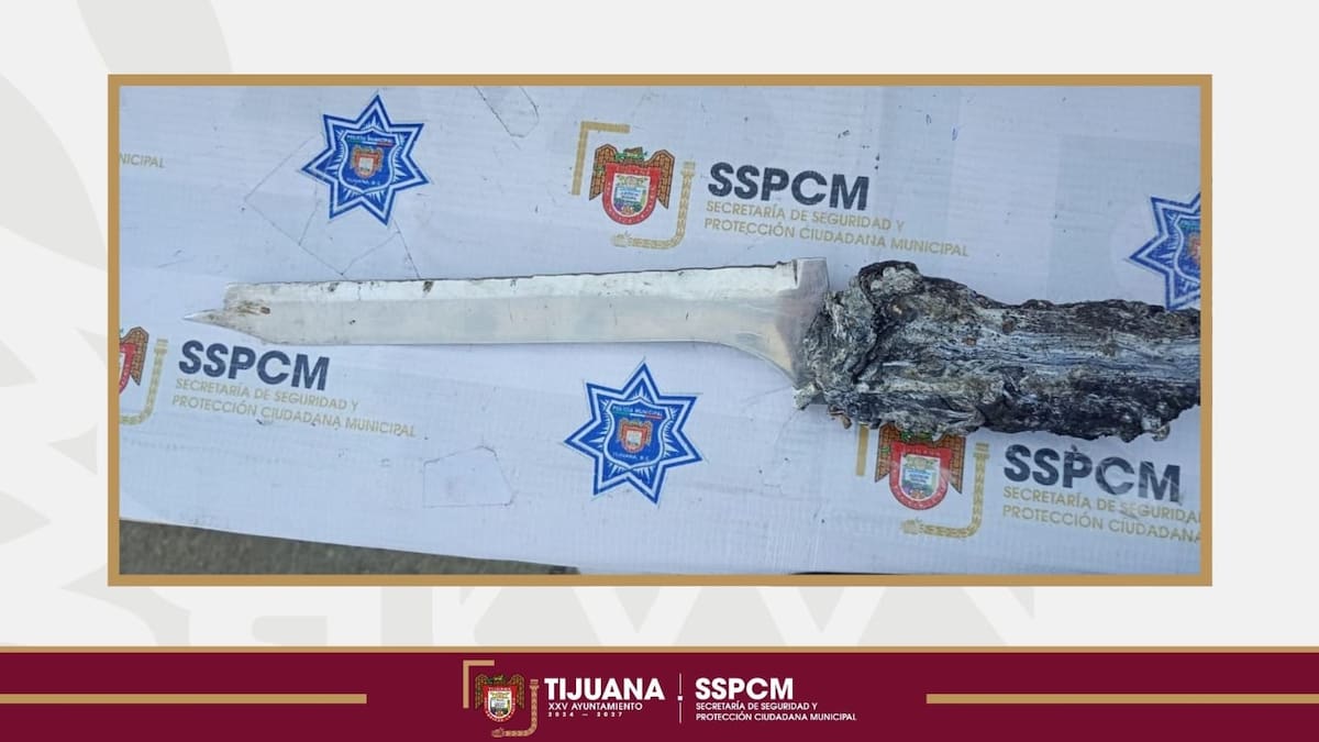 Y portación de arma blanca   aparentemente bajo el influjo de alguna sustancia en la colonia Lomas del Pedregal. Foto: Cortesía