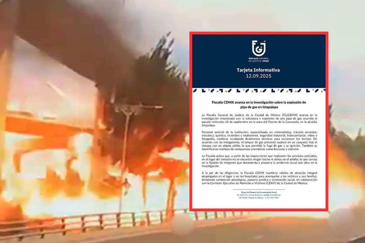 Avances en la investigación de la explosión de pipa de gas en Iztapalapa: Tanque de gas impactó con objeto sólido, según Fiscalía