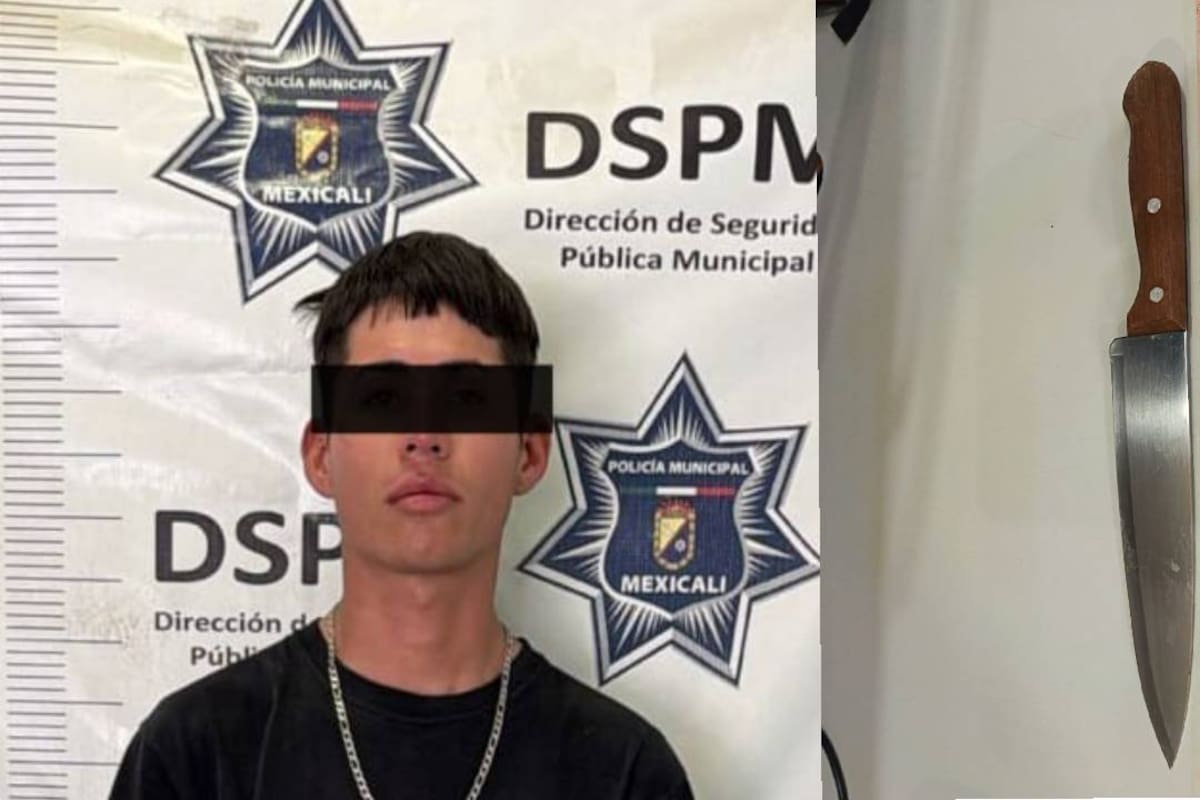 Detienen a sujeto con orden de aprehensión mientras espiaba un comercio en Sol de Puebla en Mexicali