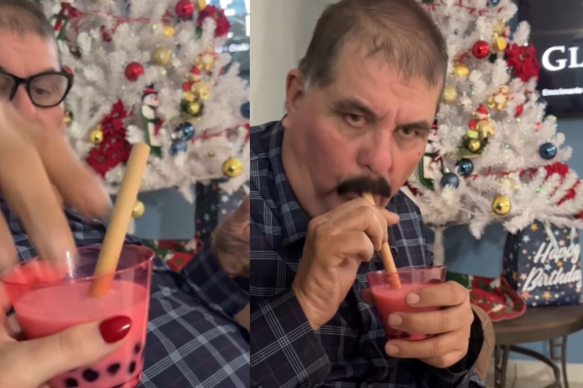 Joven sonorense le da bubble tea a su papá por primera vez y desatan carcajadas