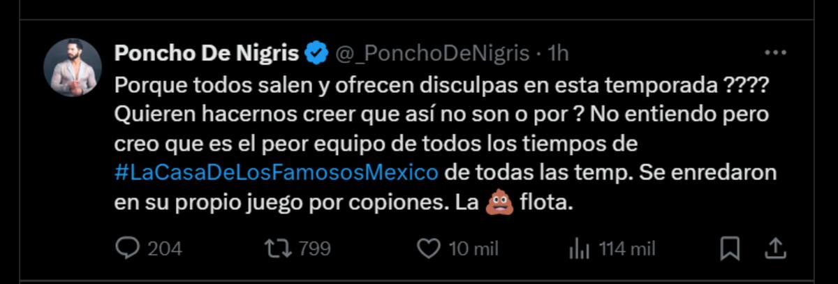Poncho De Nigris habla sobre los eliminados de La Casa de los Famosos México.