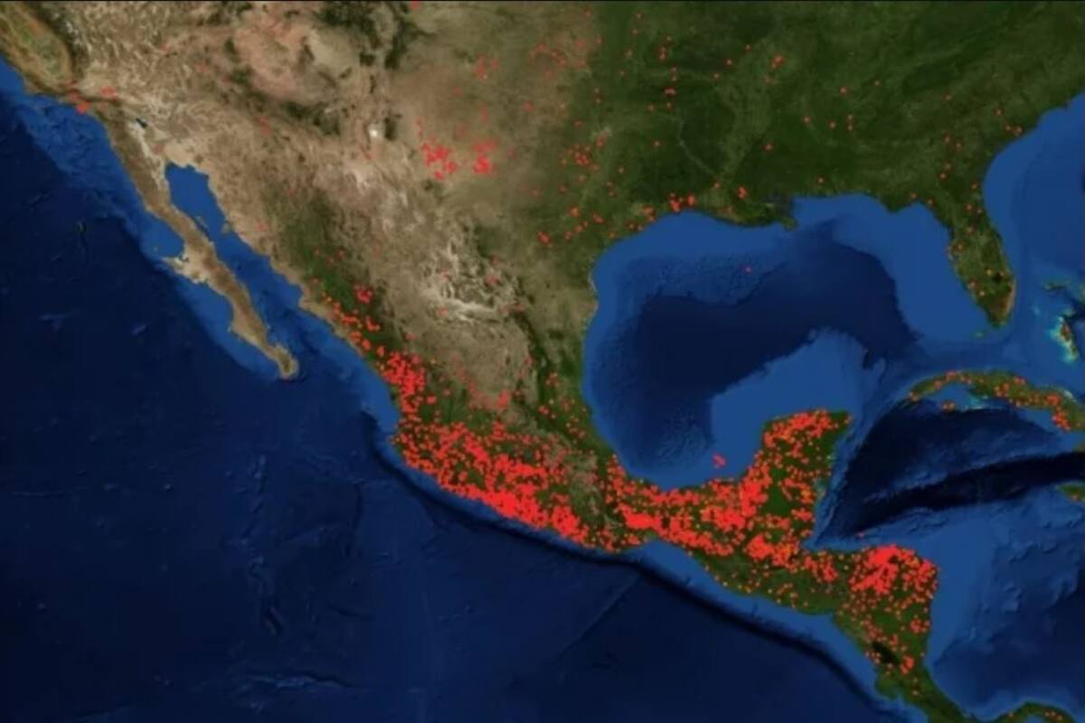 NASA capta incendios en México desde satélites
