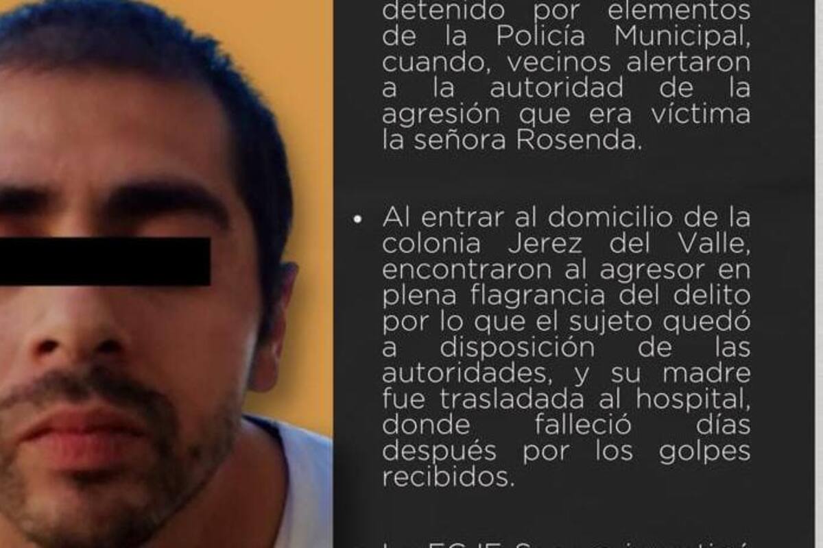 Por feminicidio de su madre, sentencian a 46 años a Marco "N" en Sonora