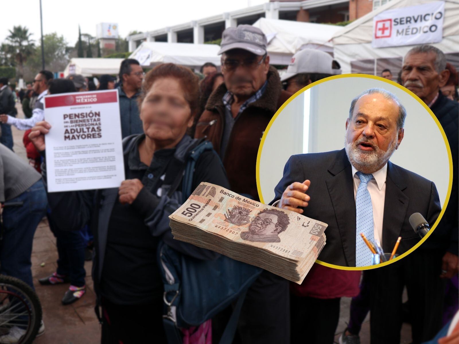 Carlos Slim sugiere aumentar la edad de la Pensión del Bienestar por sostenibilidad económica. | Crédito: Banco digital GH