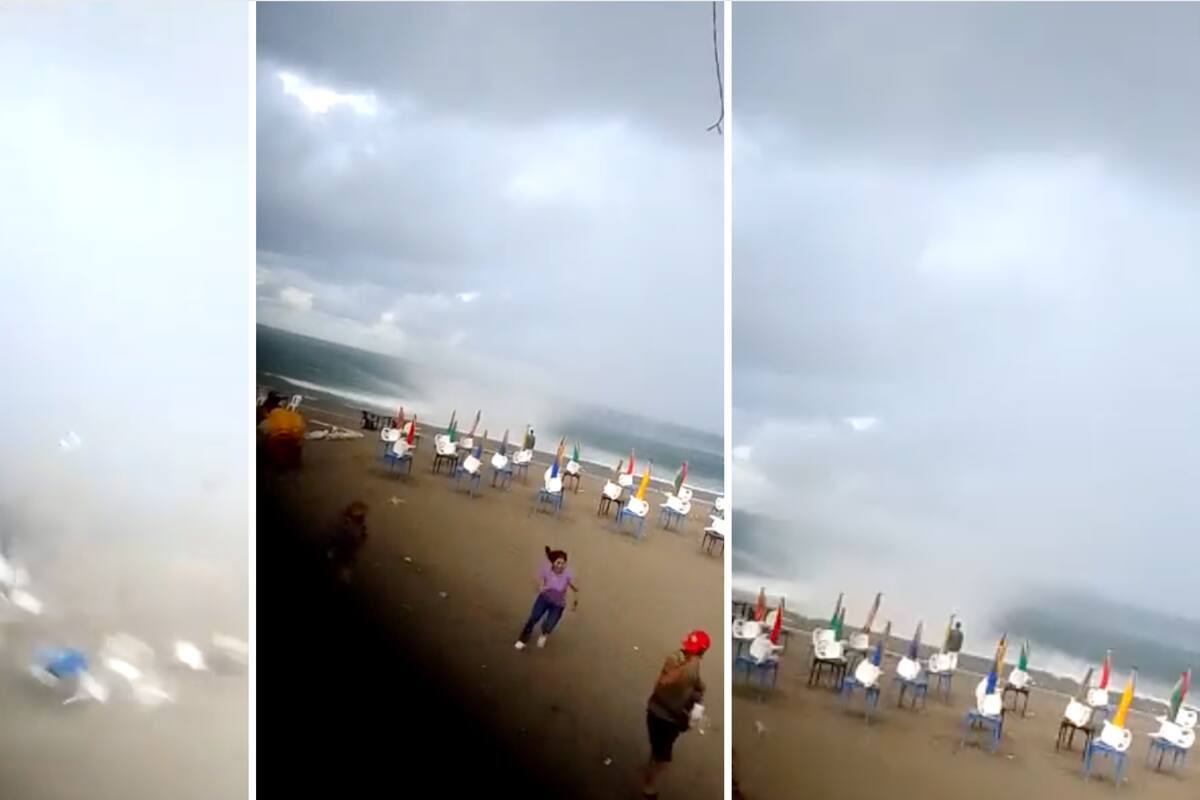 VIDEO: Tromba en Veracruz arrasa con carpas, sillas y tendidos en playa de Boca del Río