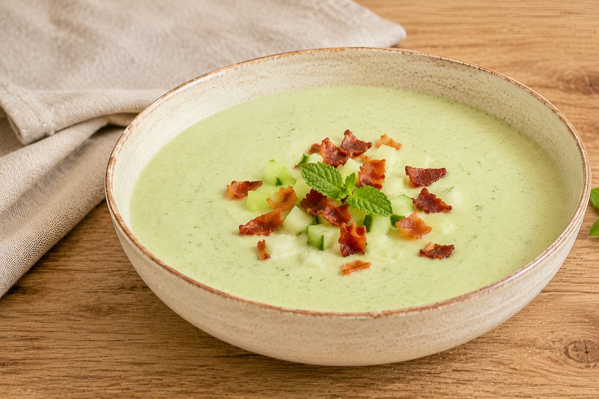 Sopa de pepino y menta