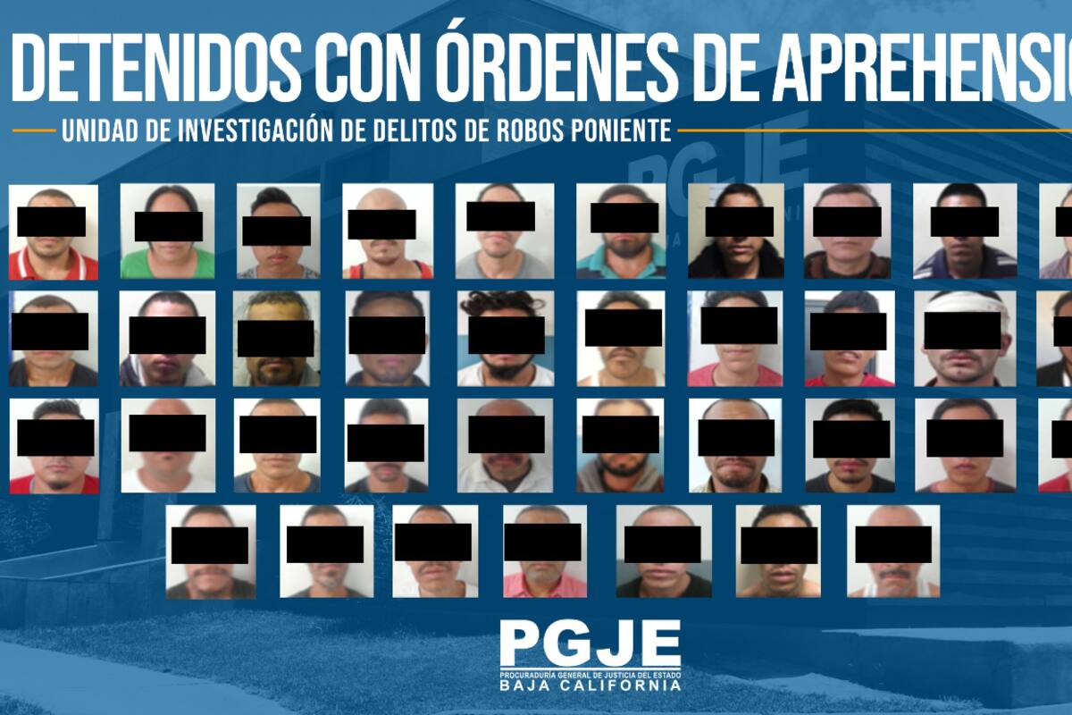 Cumplimentan 38 órdenes de aprehensión por robo