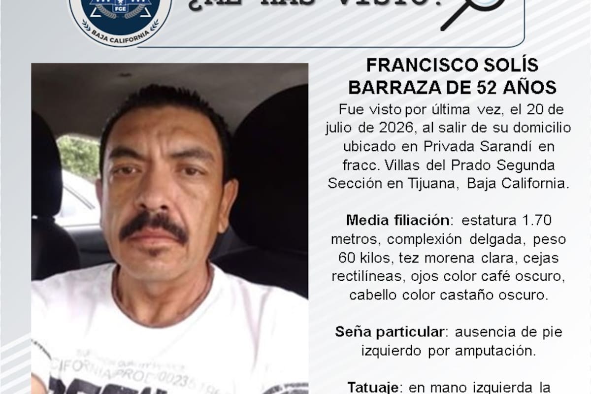 Se busca Francisco Solís Barraza de 52 años