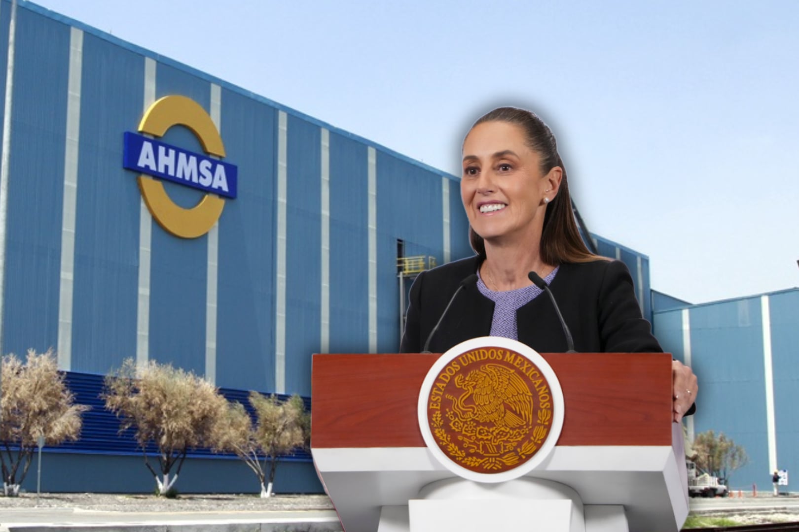 Claudia Sheinbaum plantea reactivar AHMSA con la condición de saldar primero los adeudos laborales. Foto: Especial