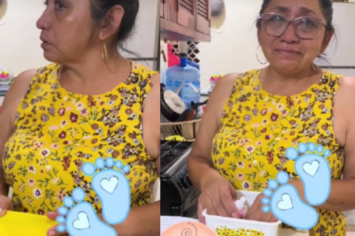Señora causa sensación por su tierna reacción al enterarse de que su hija tendría un bebé: se emociona hasta las lágrimas