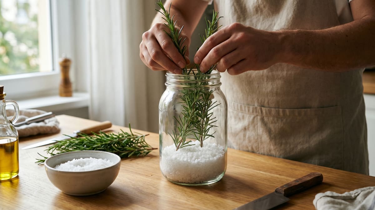 Colocar un frasco de romero en el dormitorio ayuda a mejorar el descanso, eliminar olores y ahuyentar insectos, un truco casero que gana popularidad por sus efectos en el ambiente del hogar