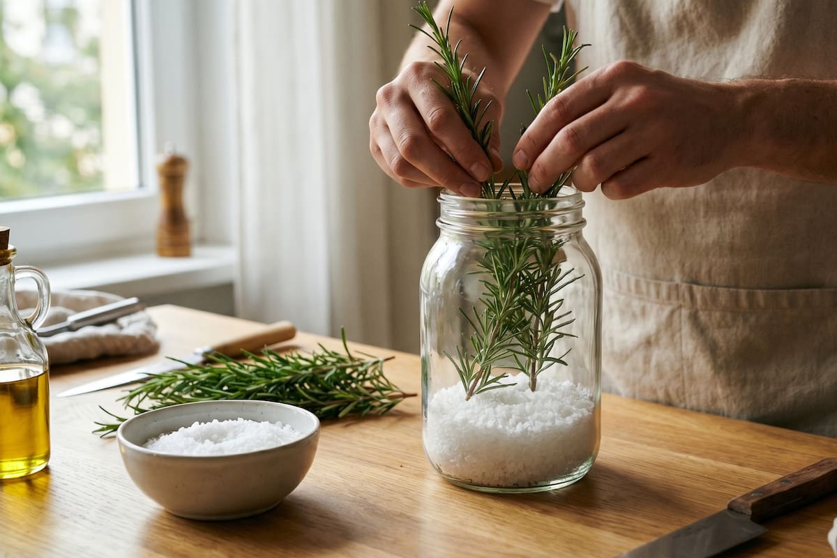 Colocar un frasco de romero en el dormitorio ayuda a mejorar el descanso, eliminar olores y ahuyentar insectos, un truco casero que gana popularidad por sus efectos en el ambiente del hogar