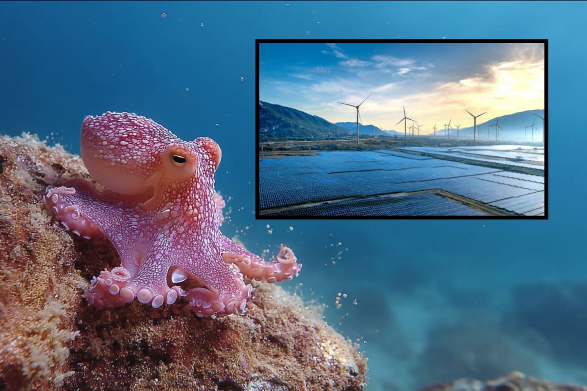 Científicos coreanos crean panel solar más duradero inspirado en un elemento encontrado en pulpos y calamares que multiplica su vida útil por cinco