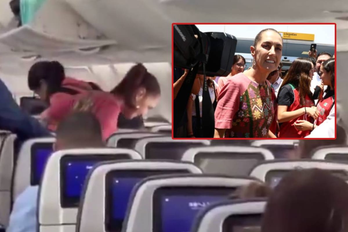 Así abordó Sheinbaum un vuelo comercial para su gira en Sonora (VIDEO)