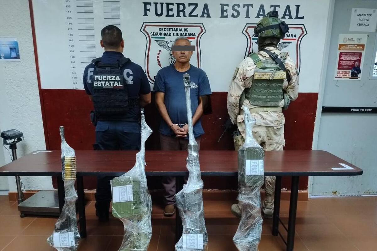 En coordinación, FESC, Sedena y GN aseguran armas, vivienda y a un hombre en Mexicali