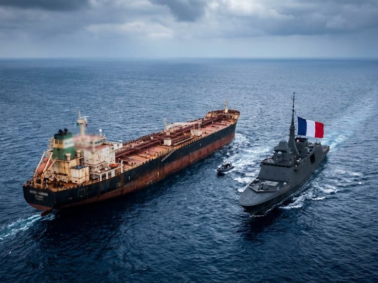 Francia intercepta petrolero ruso en el Mediterráneo: La Marina de Macron detiene al carguero Grinch por sospechas de bandera falsa y evasión de sanciones