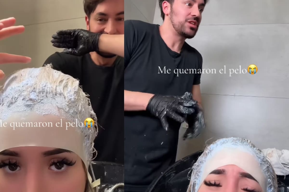 “Le terminó dando unos manotazos al estilista”: Mujer graba el momento exacto en que le queman el cabello en la peluquería