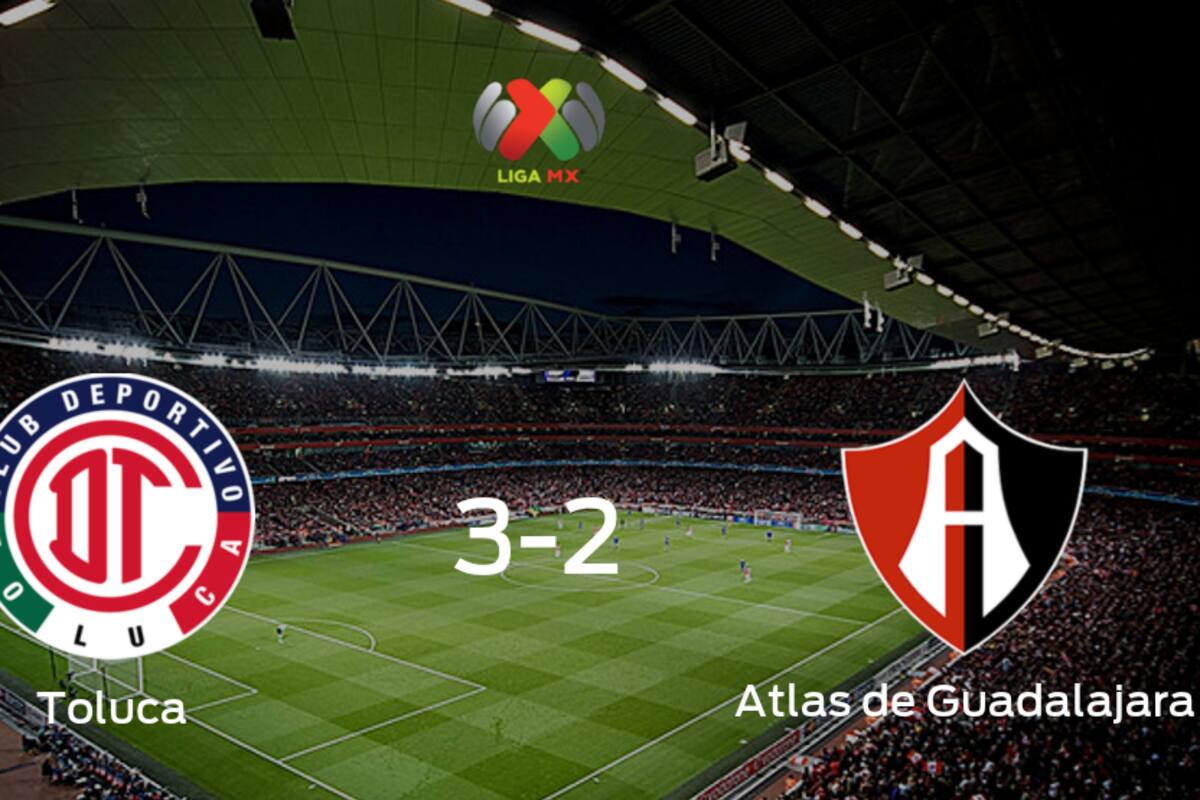 Toluca gana 3-2 frente a Atlas de Guadalajara
