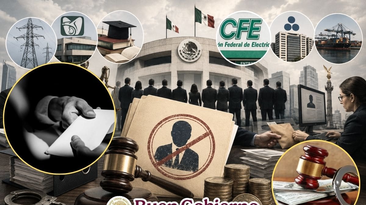 Desde 30 días hasta 20 años de inhabilitación: 39 funcionarios de CFE, IMSS, SEP y BanBien, sancionados por corrupción