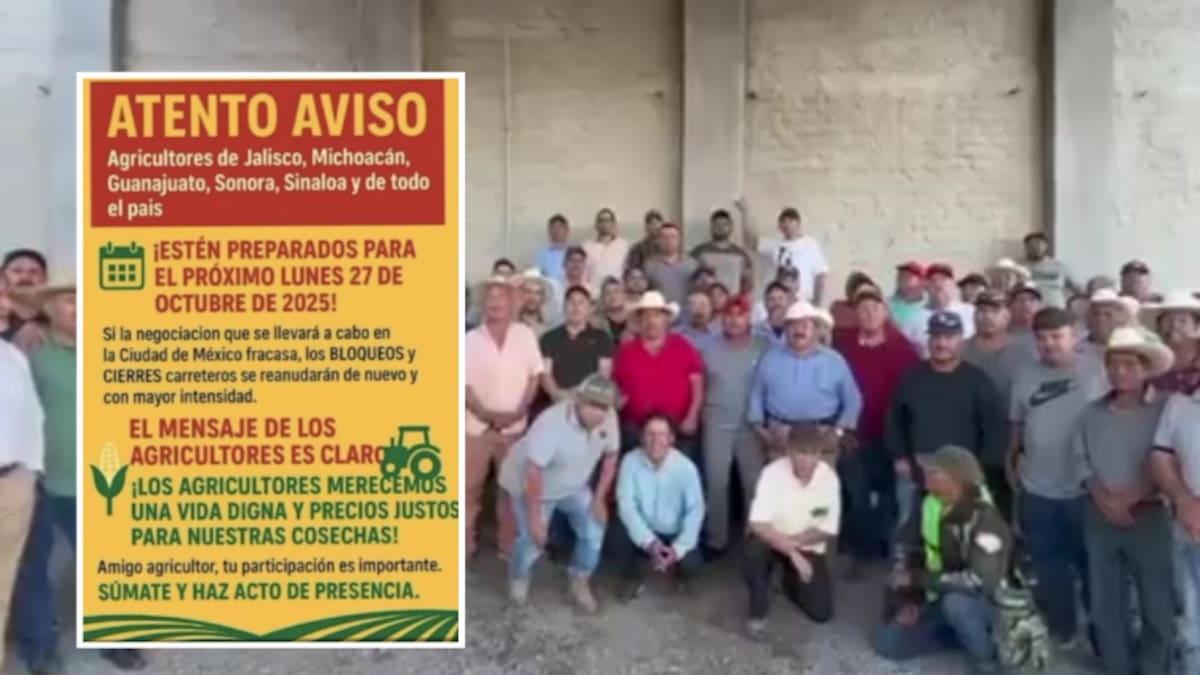 Bloqueos masivos en México: Agricultores anuncian paro nacional este lunes y advierten con video: “Sin respuesta, cerramos carreteras”