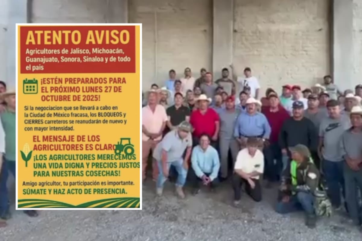 Bloqueos masivos en México: Agricultores anuncian paro nacional este lunes y advierten con video: “Sin respuesta, cerramos carreteras”