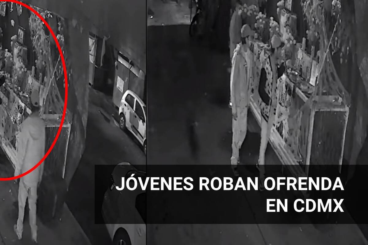 VIDEO: Tres jóvenes roban ofrenda de Día de Muertos en CDMX