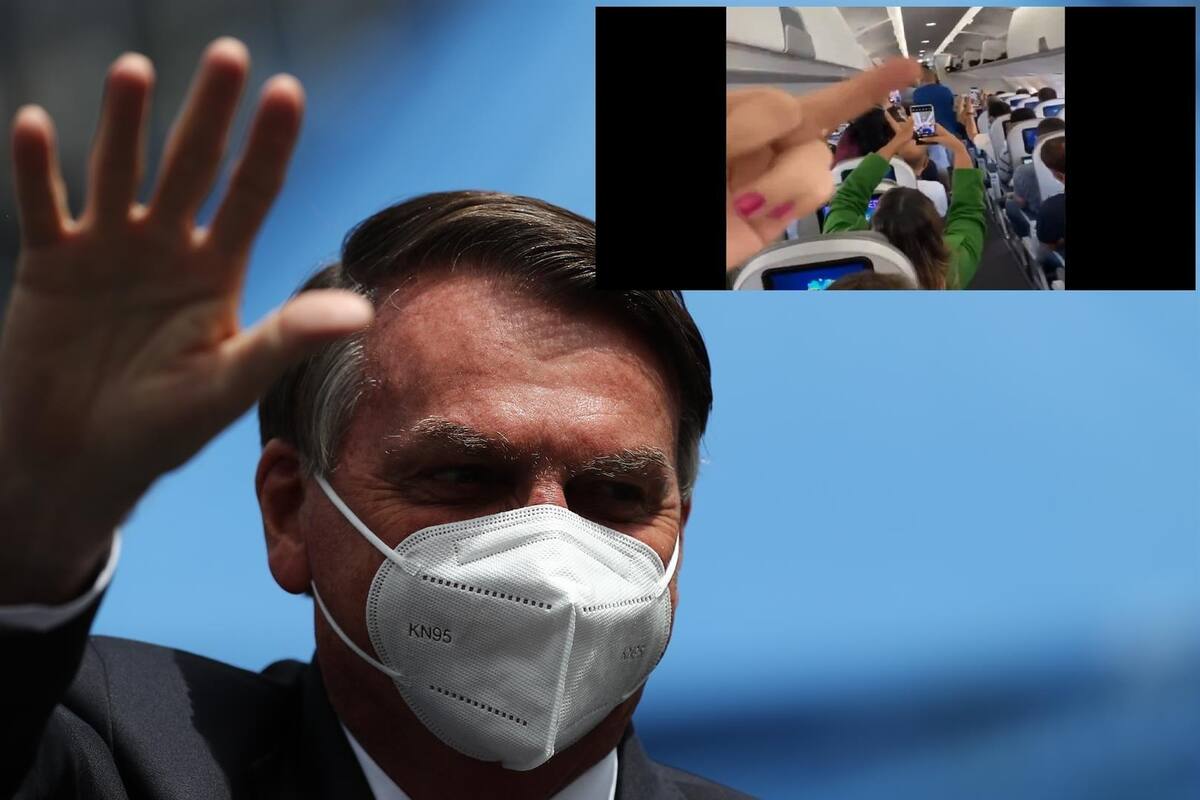 Al grito de "genocida" reciben a Bolsonaro en un vuelo comercial
