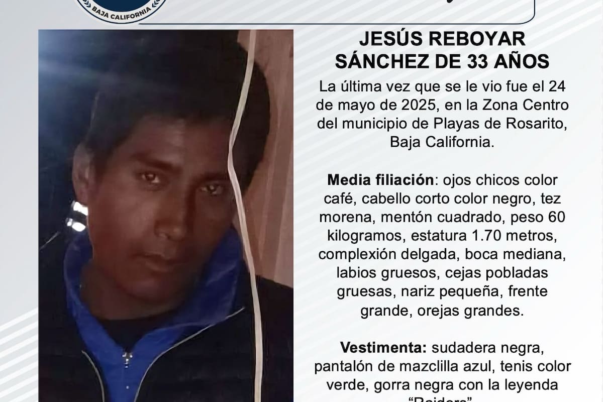 Se busca a Jesús Reboyar Sánchez de 33 años de edad