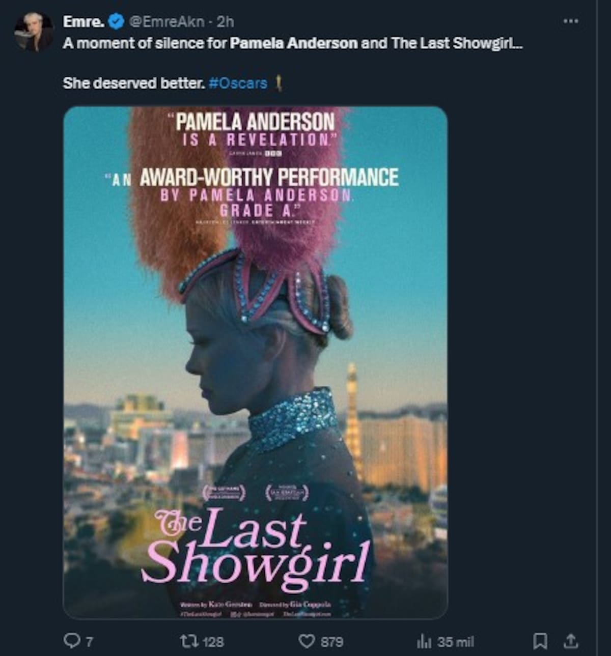 Defienden la interpretación de Pamela Anderson / Cuenta de X: EmreAkn