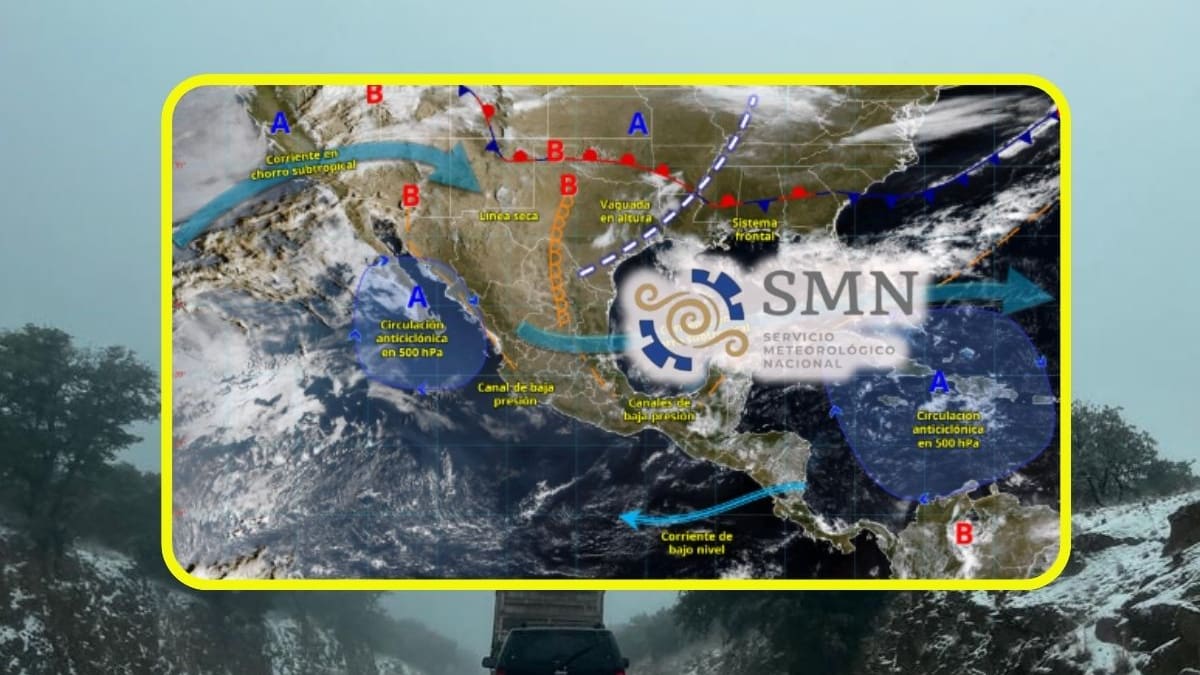 Frente frío 41 y su gran masa de aire polar “congelarán” estas ciudades lunes y martes con lluvias de hasta 150 mm, rachas fuertes de 120 km/h, posibles nevadas y heladas de -5°C