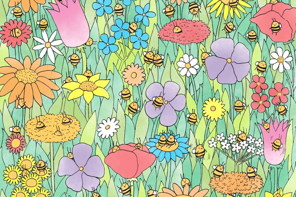 Reto: Cuenta a todas las abejas en esta ilustración