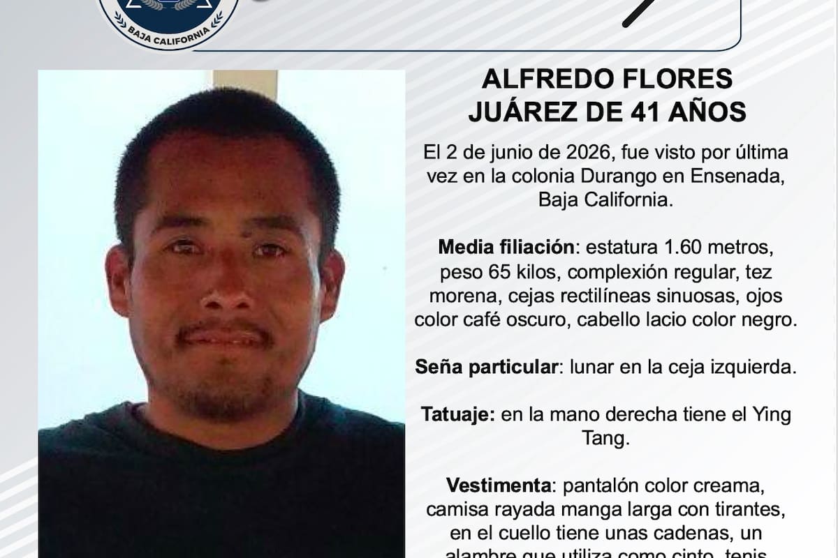 Se busca Alfredo Flores Juárez de 41 años de edad