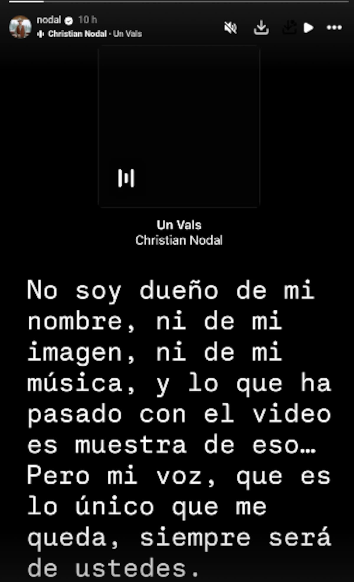 Tras el lanzamiento de “Un vals”, Christian Nodal responde a la polémica y aclara que no controla su imagen ni el videoclip | captura de pantalla