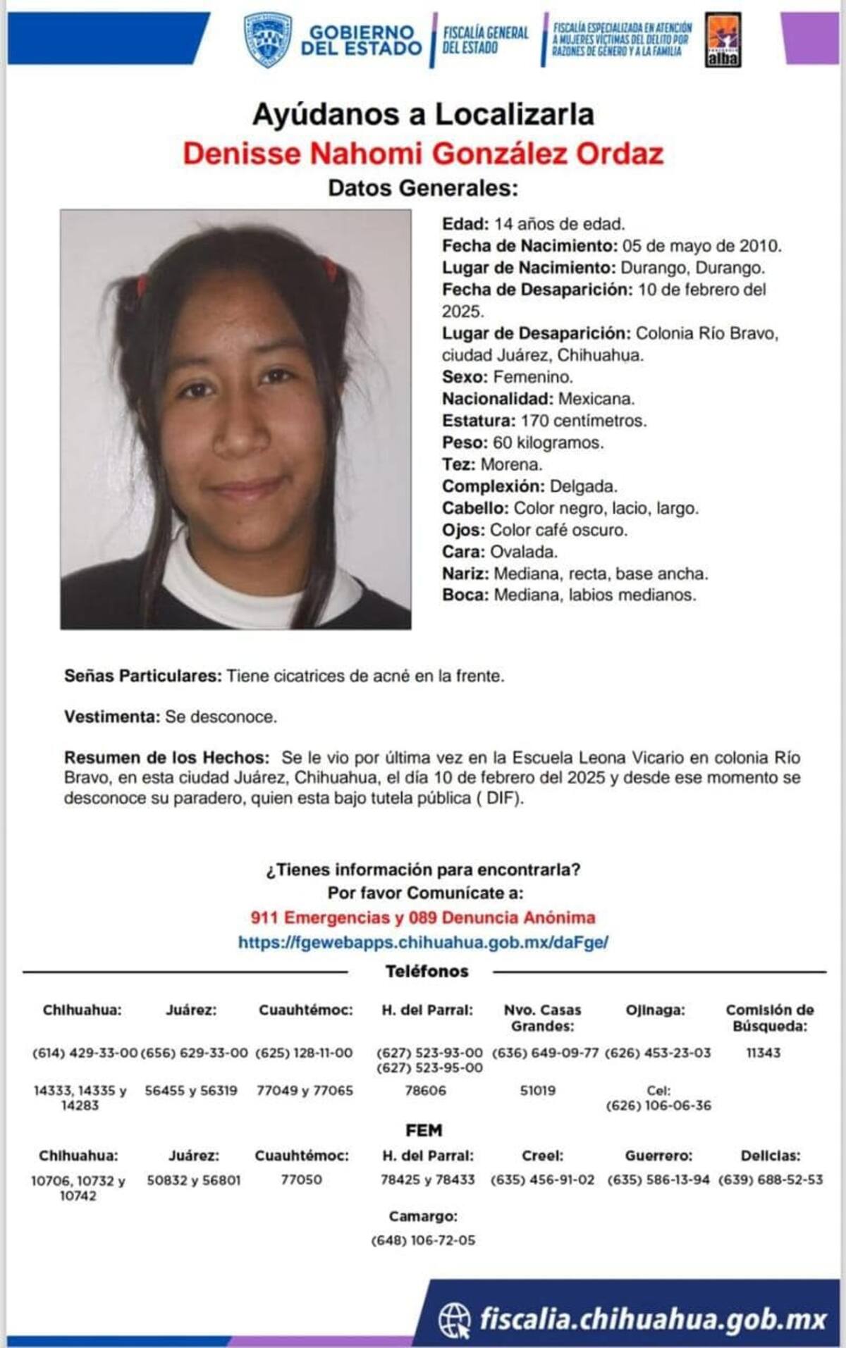 Ficha de búsqueda Denisse Nahomi