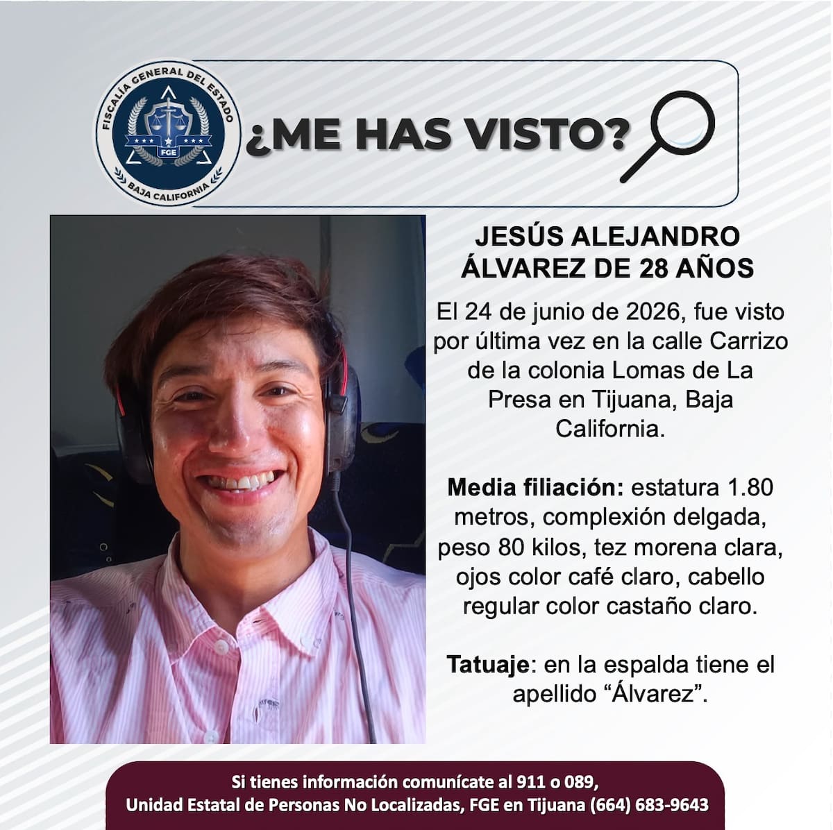 Fue visto por última vez el 24 de junio de 2026