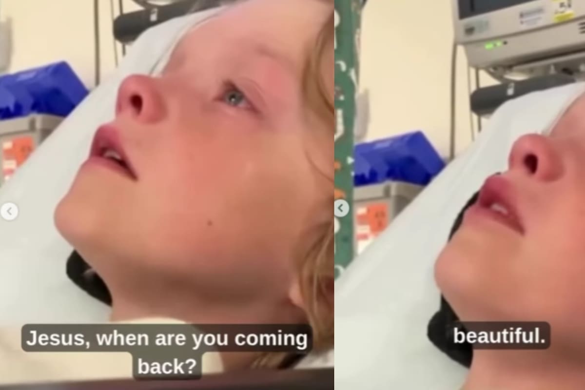 Madre graba momento en que su hijo asegura ver a Dios y a su padre en el hospital tras accidente