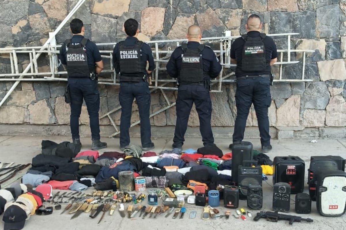 Decomisan bocinas, armas blancas y otros objetos en revisión del Cereso de Cajeme