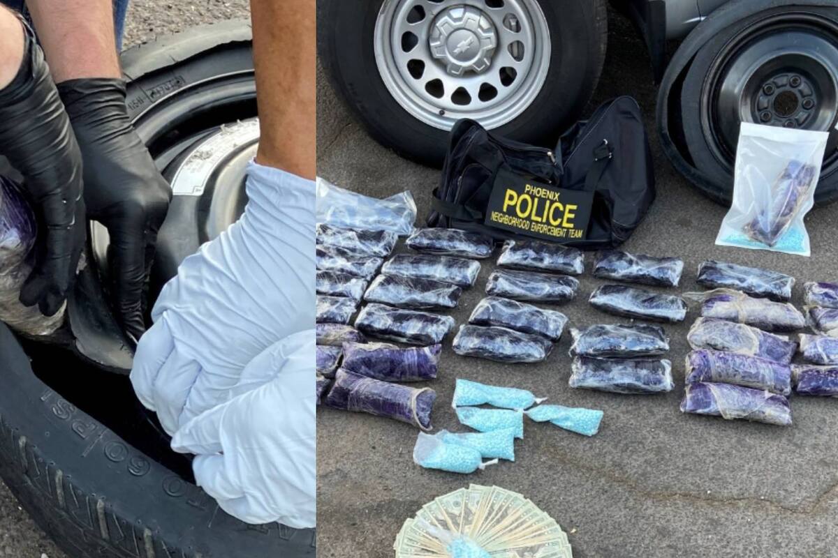 Aseguran 166 mil pastillas de fentanilo escondidas en llantas de repuesto en Arizona: Mujer es detenida