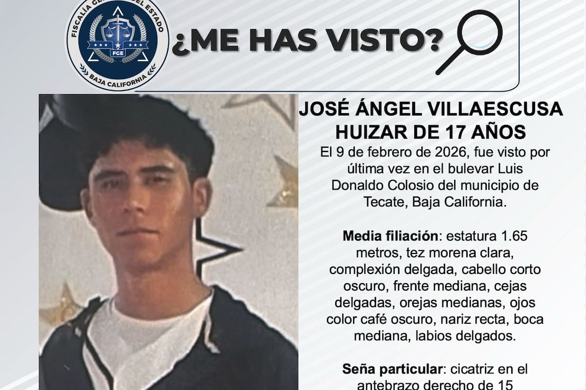 Se busca a José Ángel Villaescusa Huizar de 17 años de edad