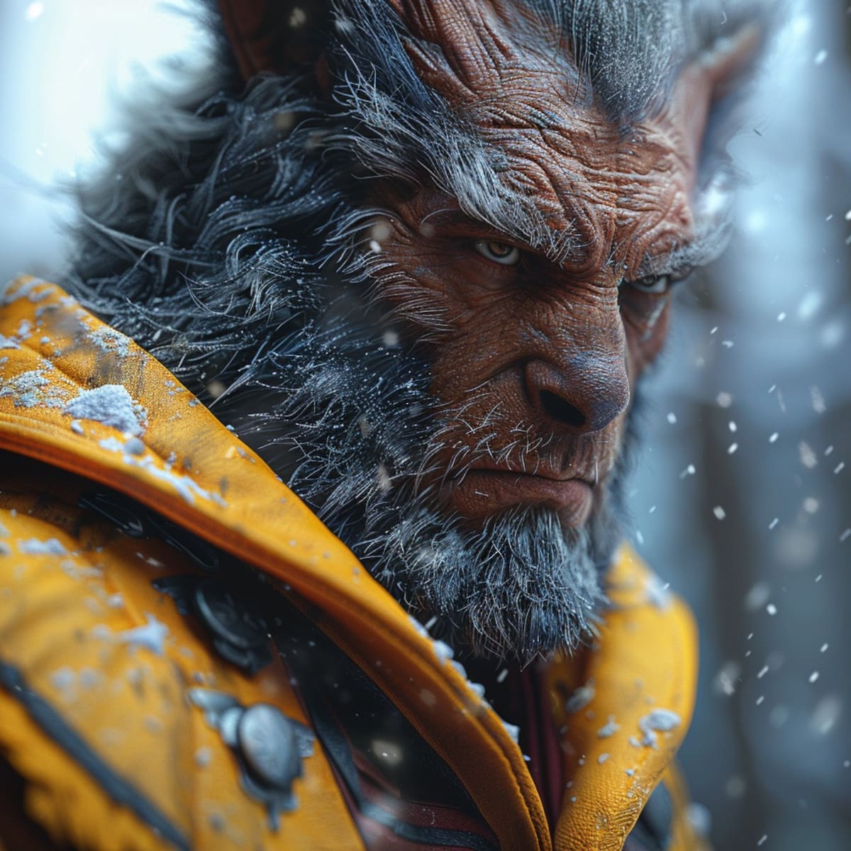 La reinterpretación digital de Beast revela un cuerpo musculoso y grande, reflejando la fuerza sobrehumana del mutante.