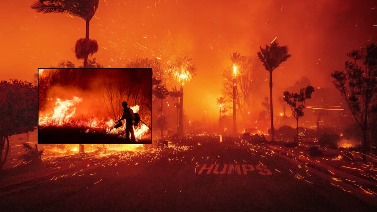 El incendio en Los Ángeles, el martes 7 de enero de 2025. Foto: AP/Ethan Swope