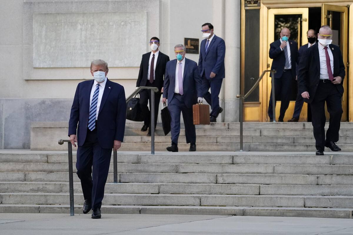 Regresa Trump a la Casa Blanca tras tres días hospitalizado