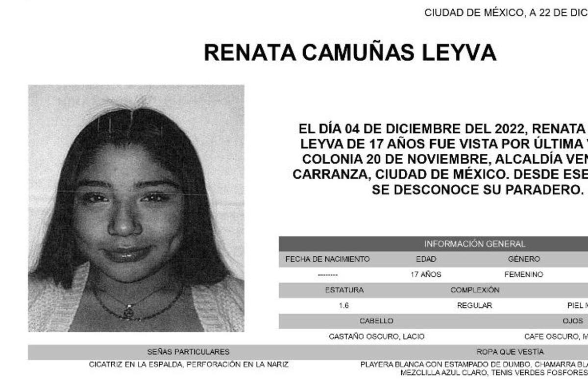 Alerta Amber CDMX: Buscan a jovencita desaparecida en la alcaldía Venustiano Carranza